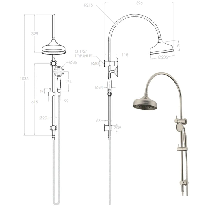 Eternal Gooseneck Twin Shower Set ADP
