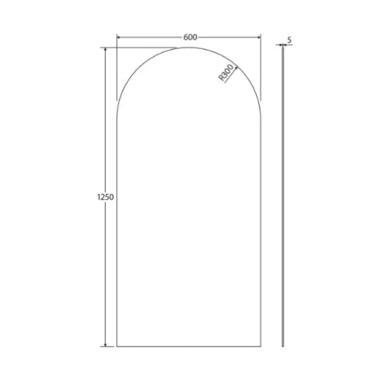 Arch Mirror, 600 x 1250mm Fienza