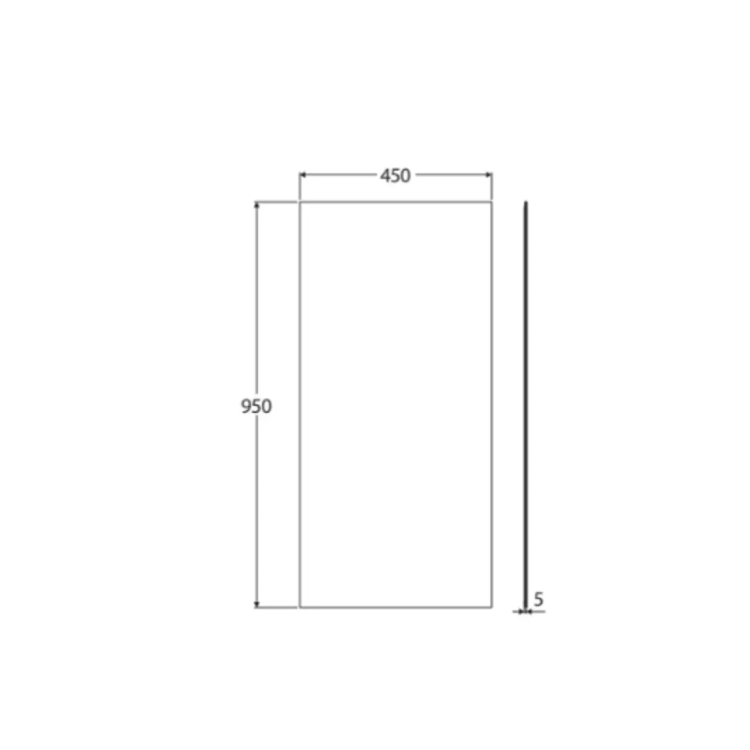 Pencil Edge Rectangular Mirror, 450 x 950mm Fienza
