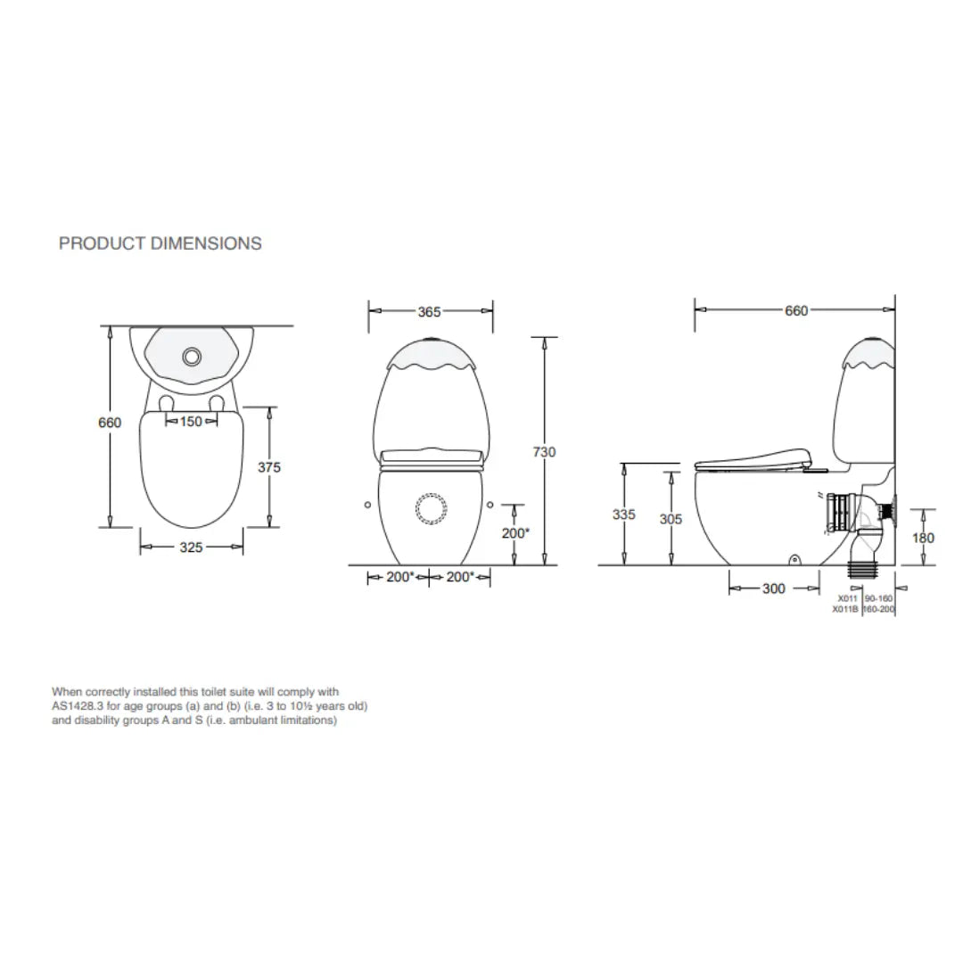 Egg Junior Close Coupled Suite - various colours Johnson Suisse
