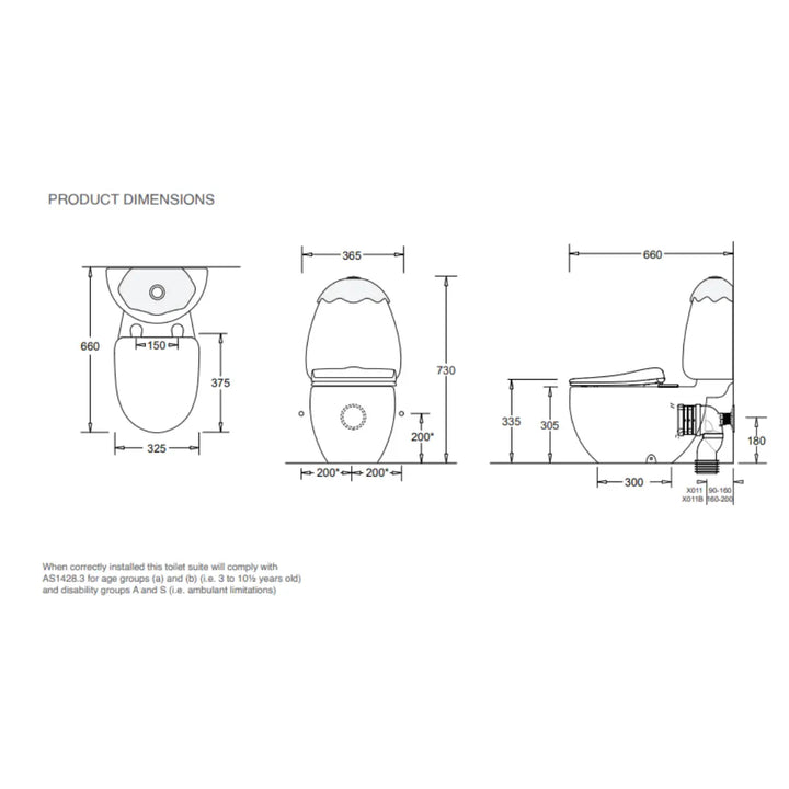 Egg Junior Close Coupled Suite - various colours Johnson Suisse