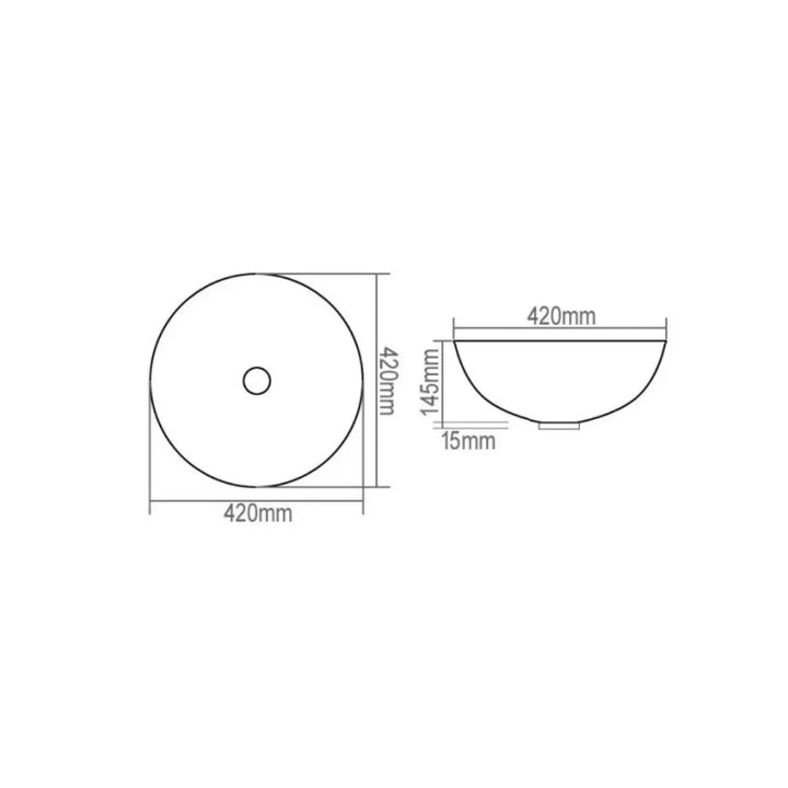 Glass Above Counter Basin 420mm - FROSTED ARTO