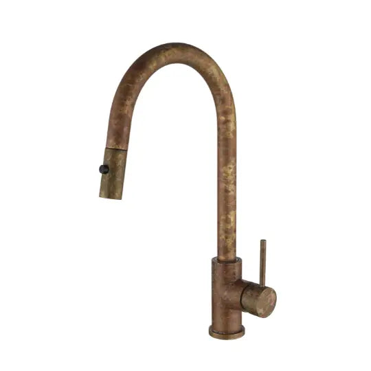 Mica Living Brass Gooseneck Pull-Out Sink Mixer - Accelerated Bella Vista