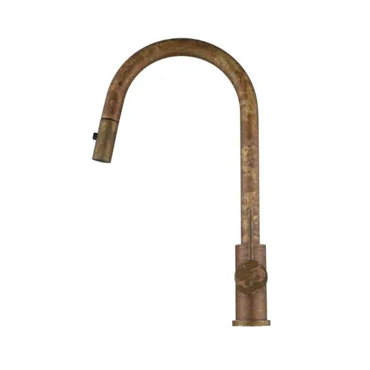 Mica Living Brass Gooseneck Pull-Out Sink Mixer - Accelerated Bella Vista