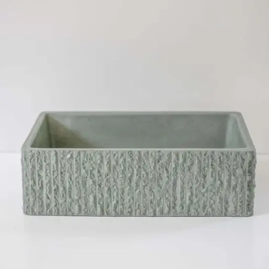 Concrete Rectangle Rugged Basin Sticks and Stone Co