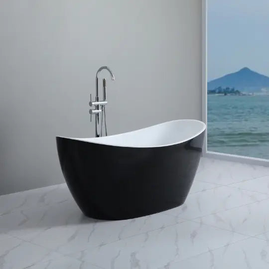 Evie Matte Black &amp; Matte White freestanding acrylic bath 1500 or 1660mm Ceramic Exchange