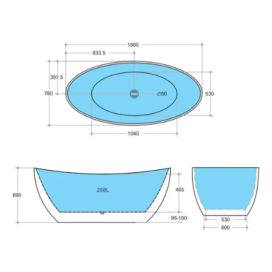Evie Matte Black &amp; Matte White freestanding acrylic bath 1500 or 1660mm Ceramic Exchange