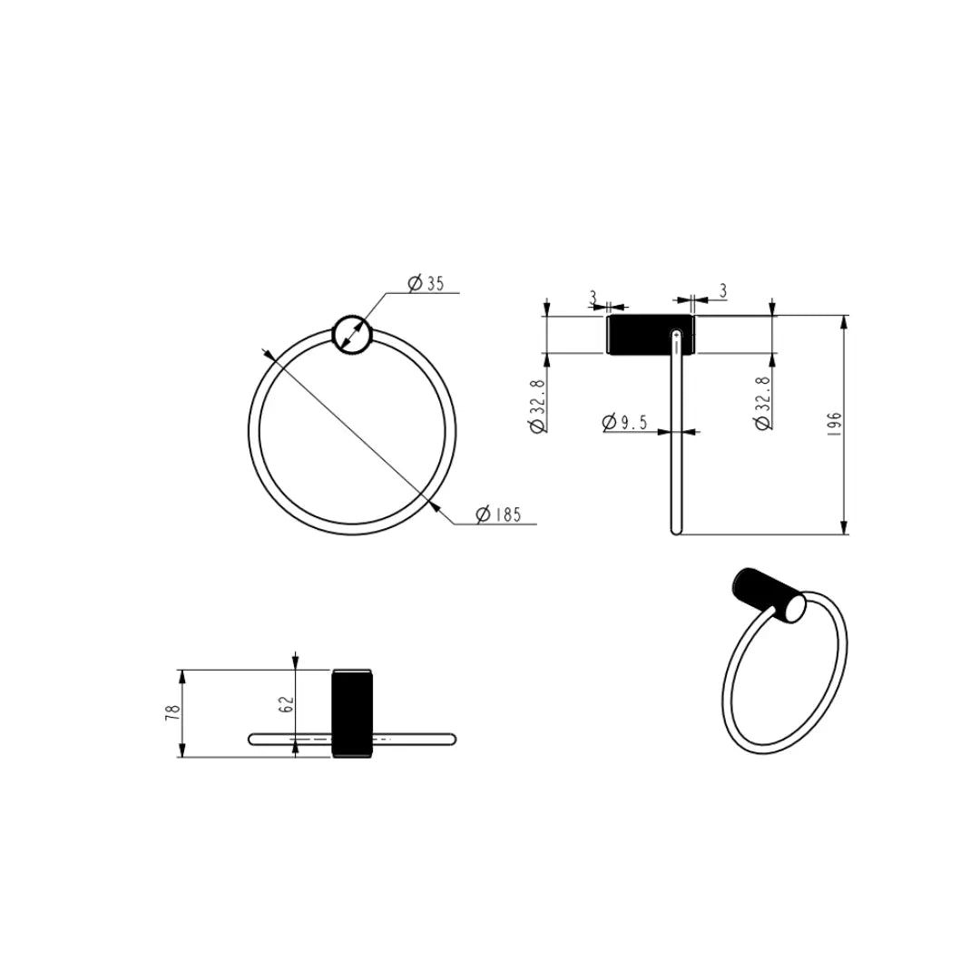 Mica Fluted Towel Ring Bella Vista