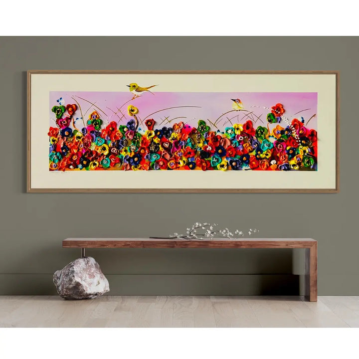 "Shine Bright Beautiful" 120cm x 45cm, Mixed media, Tasmanian Oak frame Collie Crawford