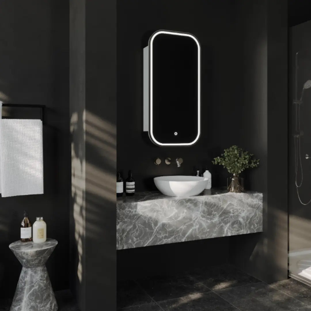 Piazza LED Rectangle Shaving Cabinet with optional frame Remer