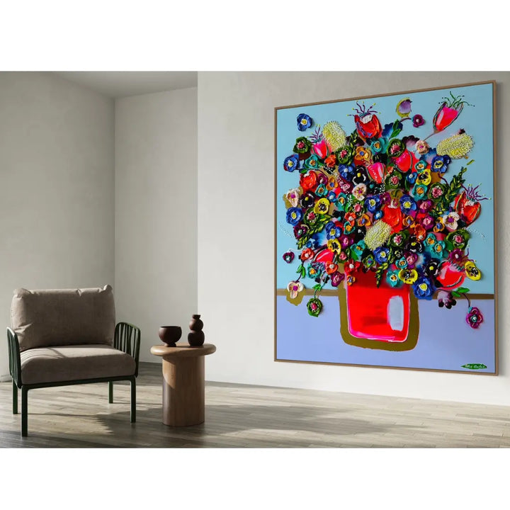 "Seven Sisters" 145 cm x 120 cm, Mixed media, Tasmanian Oak frame Collie Crawford