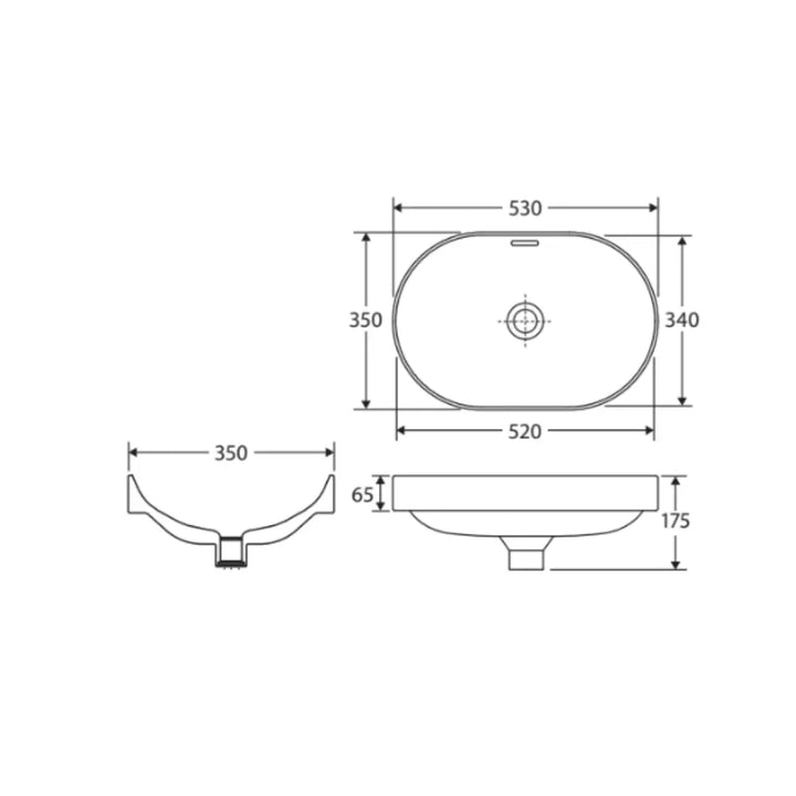 Aluca Pill Semi-Inset Basin with overflow Fienza