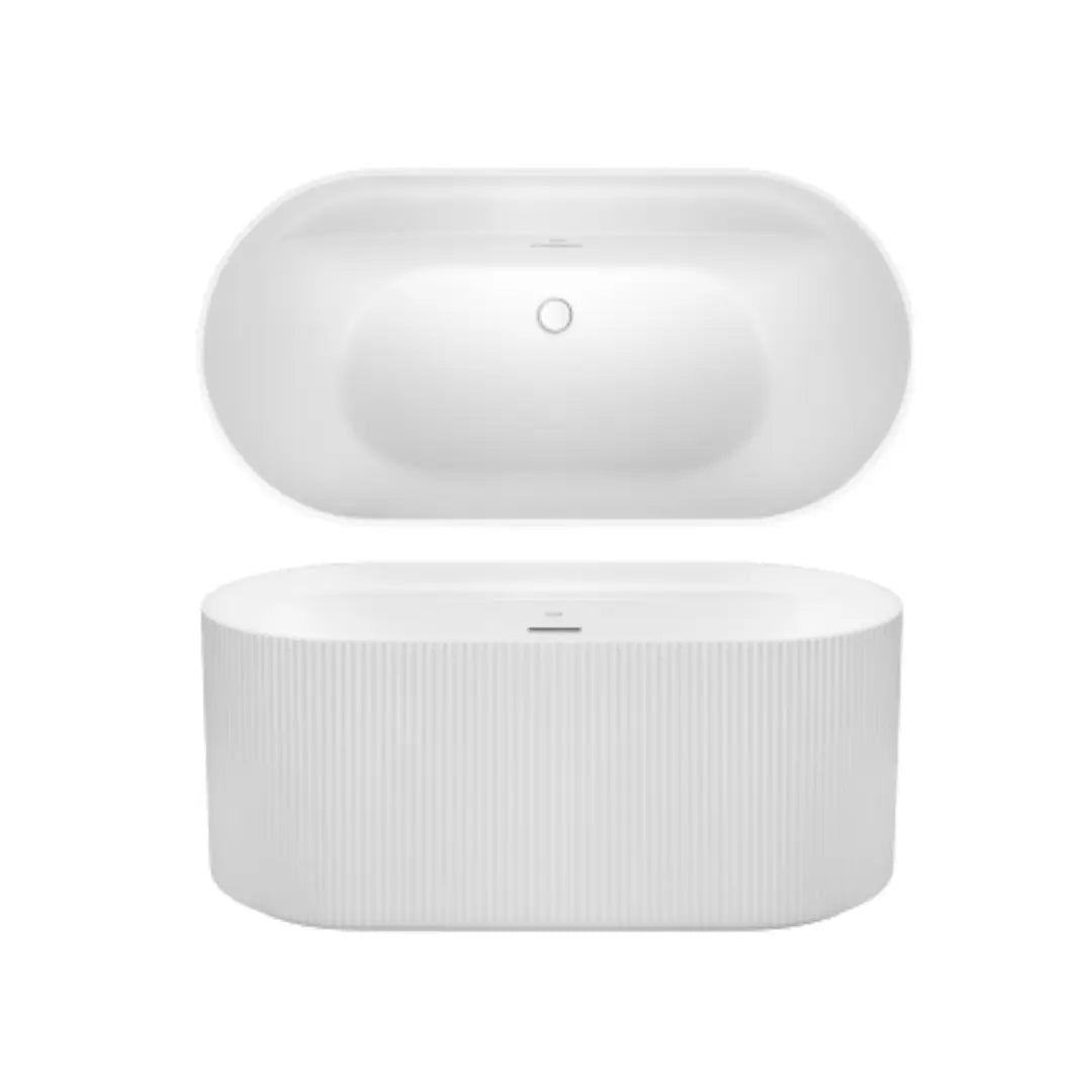 Viva 1500 / 1700 Freestanding matte white Bath with Integrated Overflow Decina