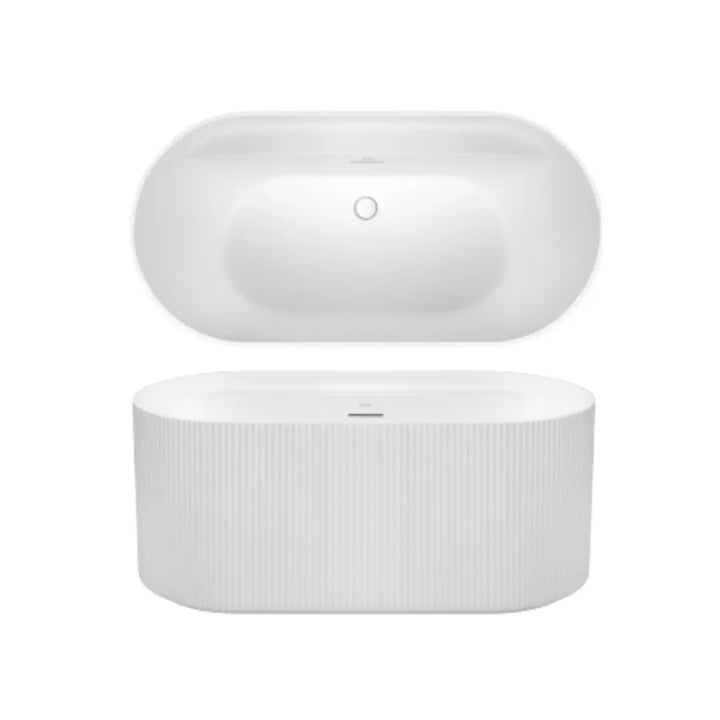 Viva 1500 / 1700 Freestanding matte white Bath with Integrated Overflow Decina