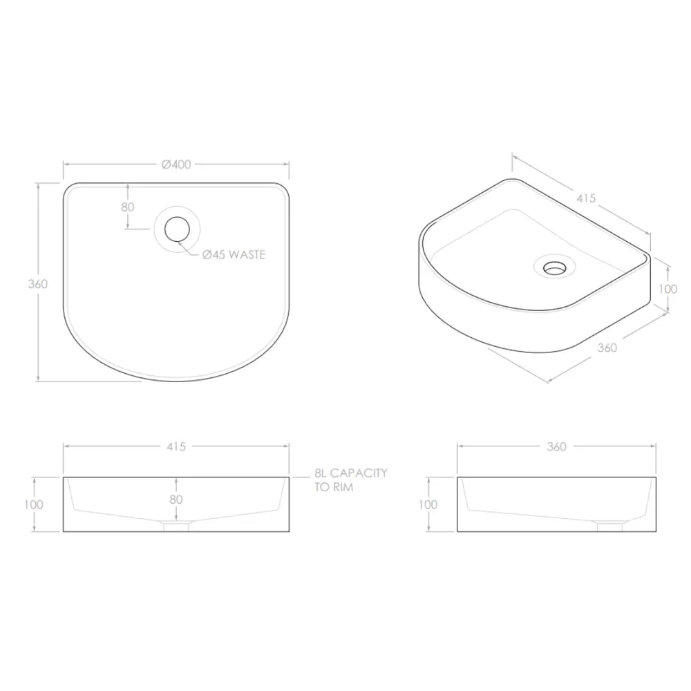 Arch Smooth Above Counter Basin ADP