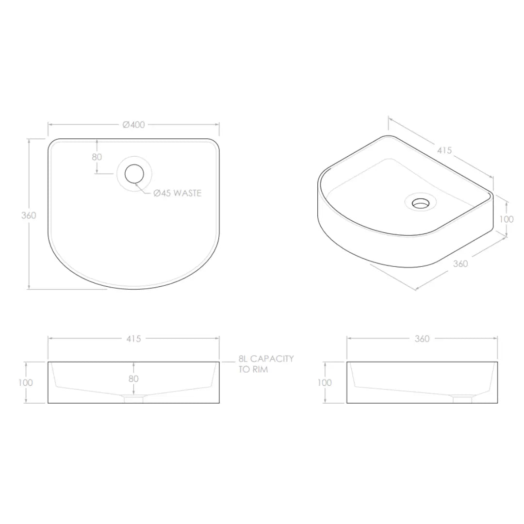 Arch Smooth Above Counter Basin ADP
