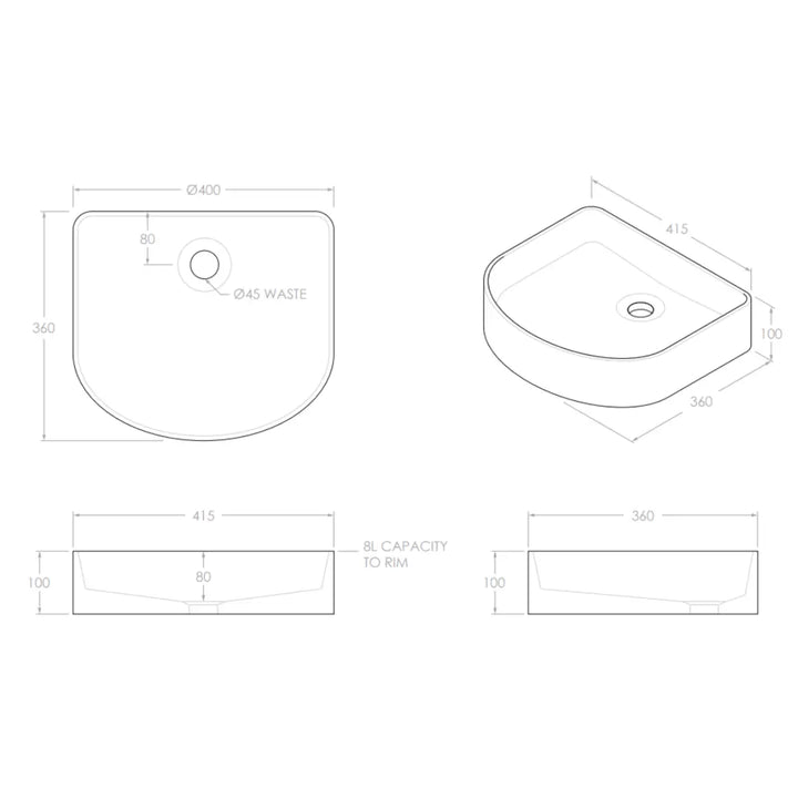 Arch Smooth Above Counter Basin ADP
