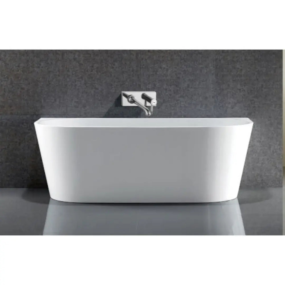 Cirna 1500 / 1700mm ACRYLIC BACK-TO-WALL FREESTANDING BATH with overflow - matte white Millennium