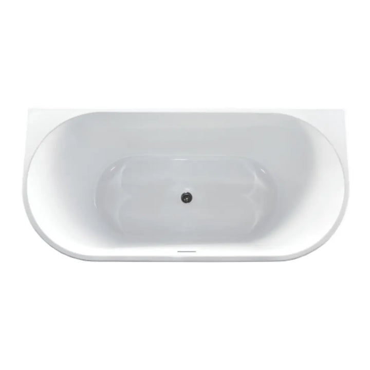 Cirna 1500 / 1700mm ACRYLIC BACK-TO-WALL FREESTANDING BATH with overflow - matte white Millennium