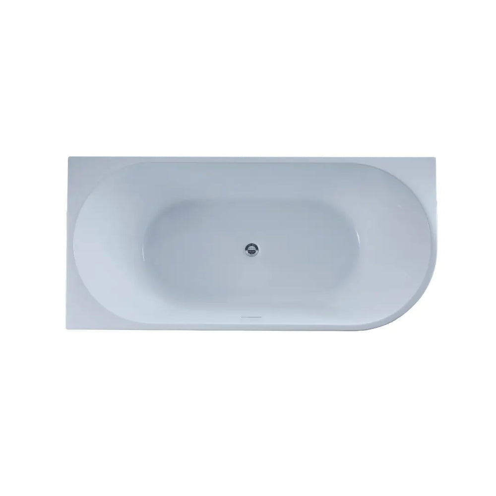Cirna 1500 / 1700mm ACRYLIC CORNER FREESTANDING BATH with overflow - gloss white Millennium