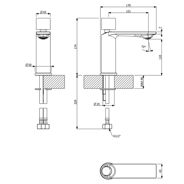 Piazza Basin Mixer Abey