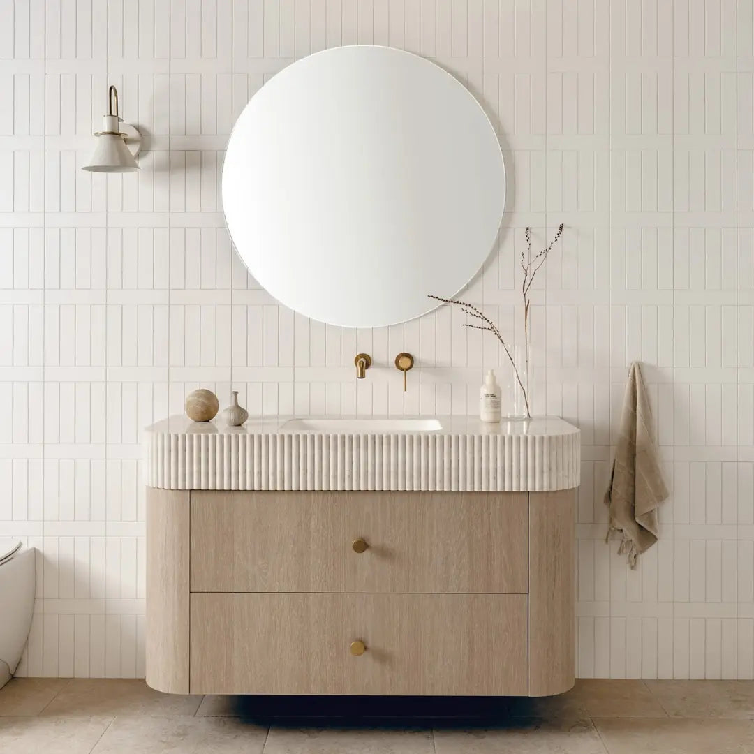 Thea Curved Vanity with fluted Imperial moulded top ADP