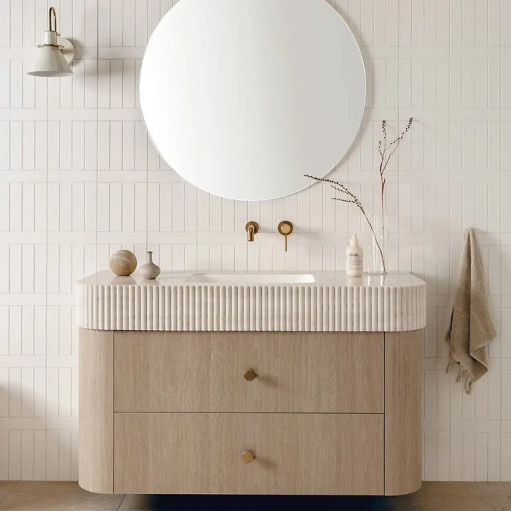 Thea Curved Vanity with fluted Imperial moulded top ADP