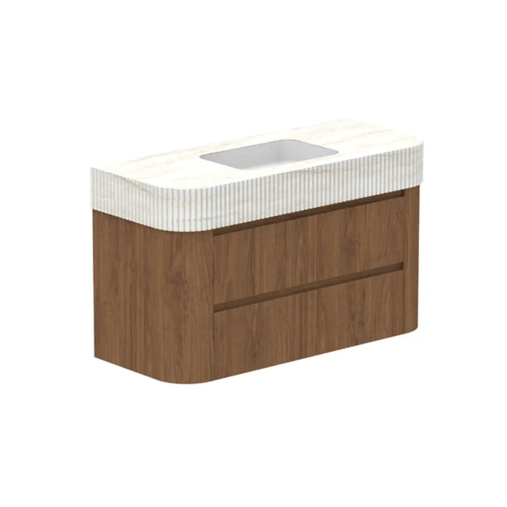 Thea Curved Vanity with fluted Imperial moulded top ADP