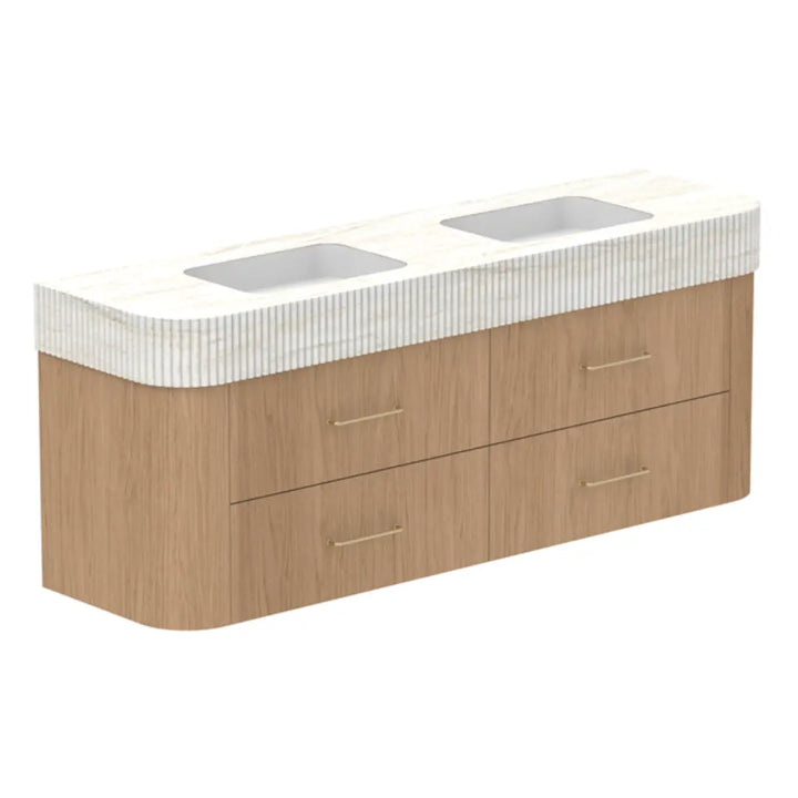 Thea Curved Vanity with fluted Imperial moulded top ADP