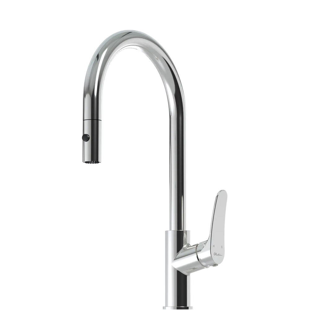 Verona Pull Out Goose Neck Spray Sink Mixer Oliveri