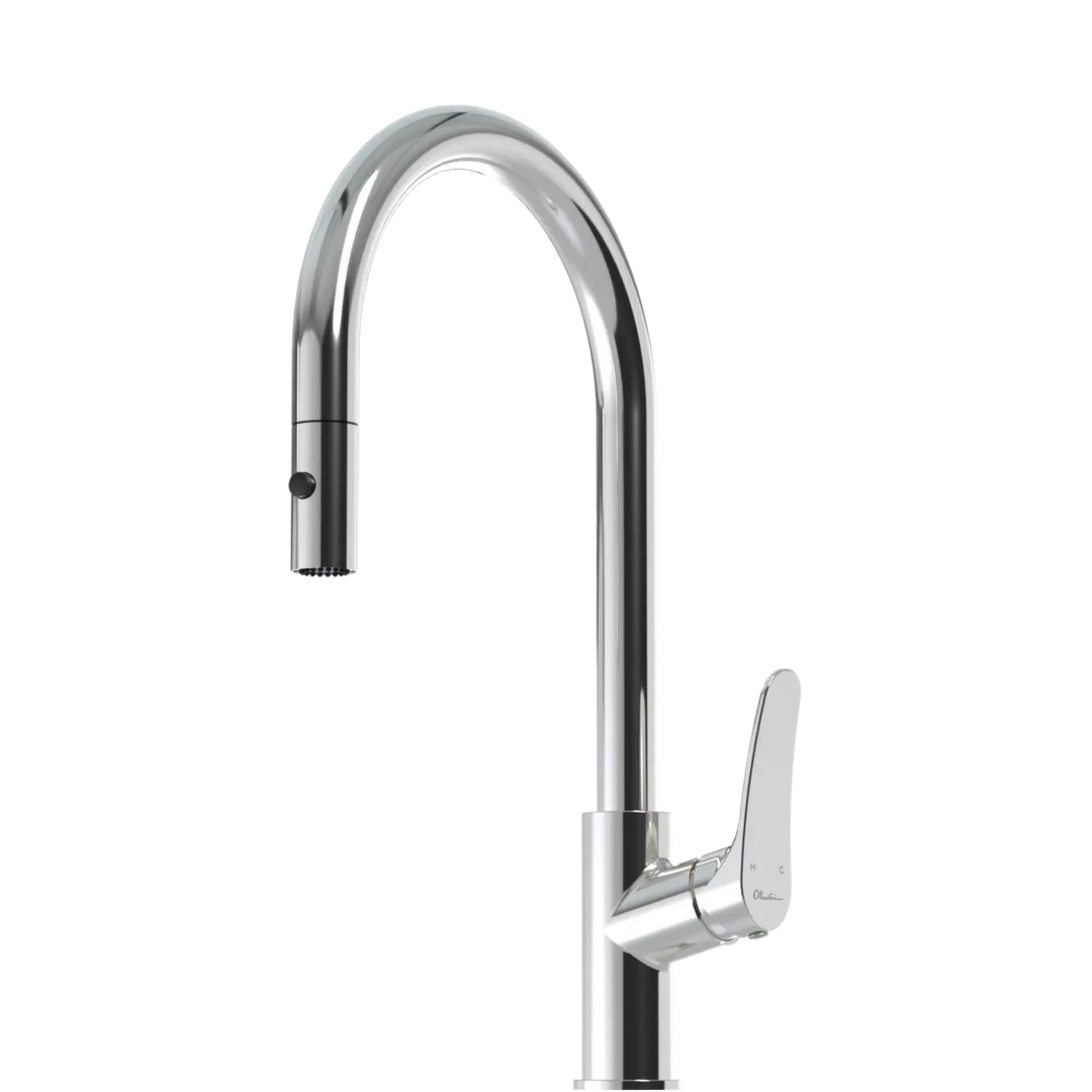 Verona Pull Out Goose Neck Spray Sink Mixer Oliveri