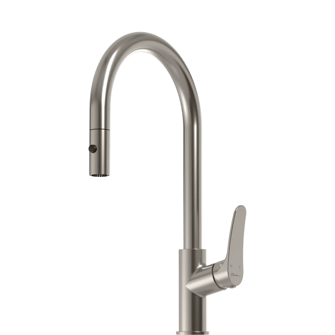 Verona Pull Out Goose Neck Spray Sink Mixer Oliveri