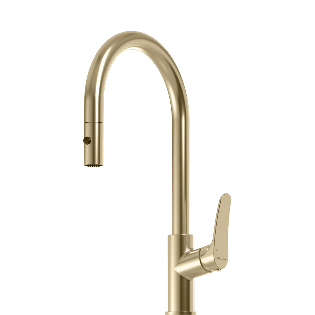 Verona Pull Out Goose Neck Spray Sink Mixer Oliveri