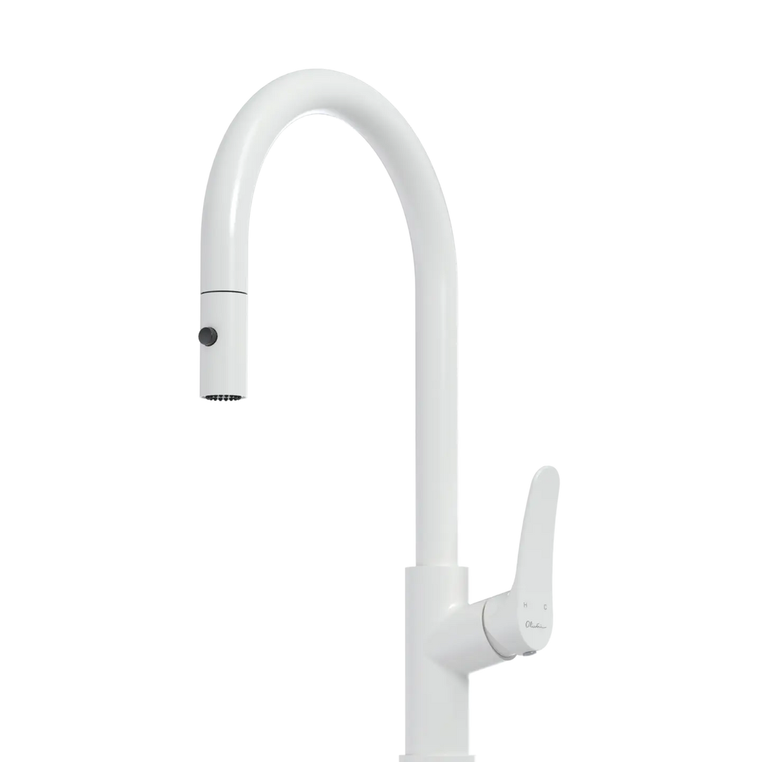 Verona Pull Out Goose Neck Spray Sink Mixer Oliveri