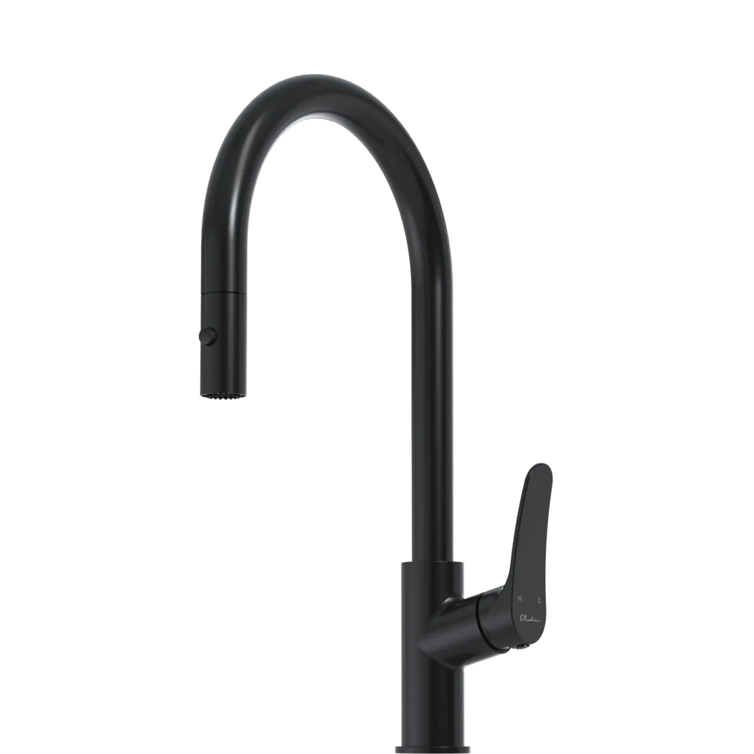 Verona Pull Out Goose Neck Spray Sink Mixer Oliveri