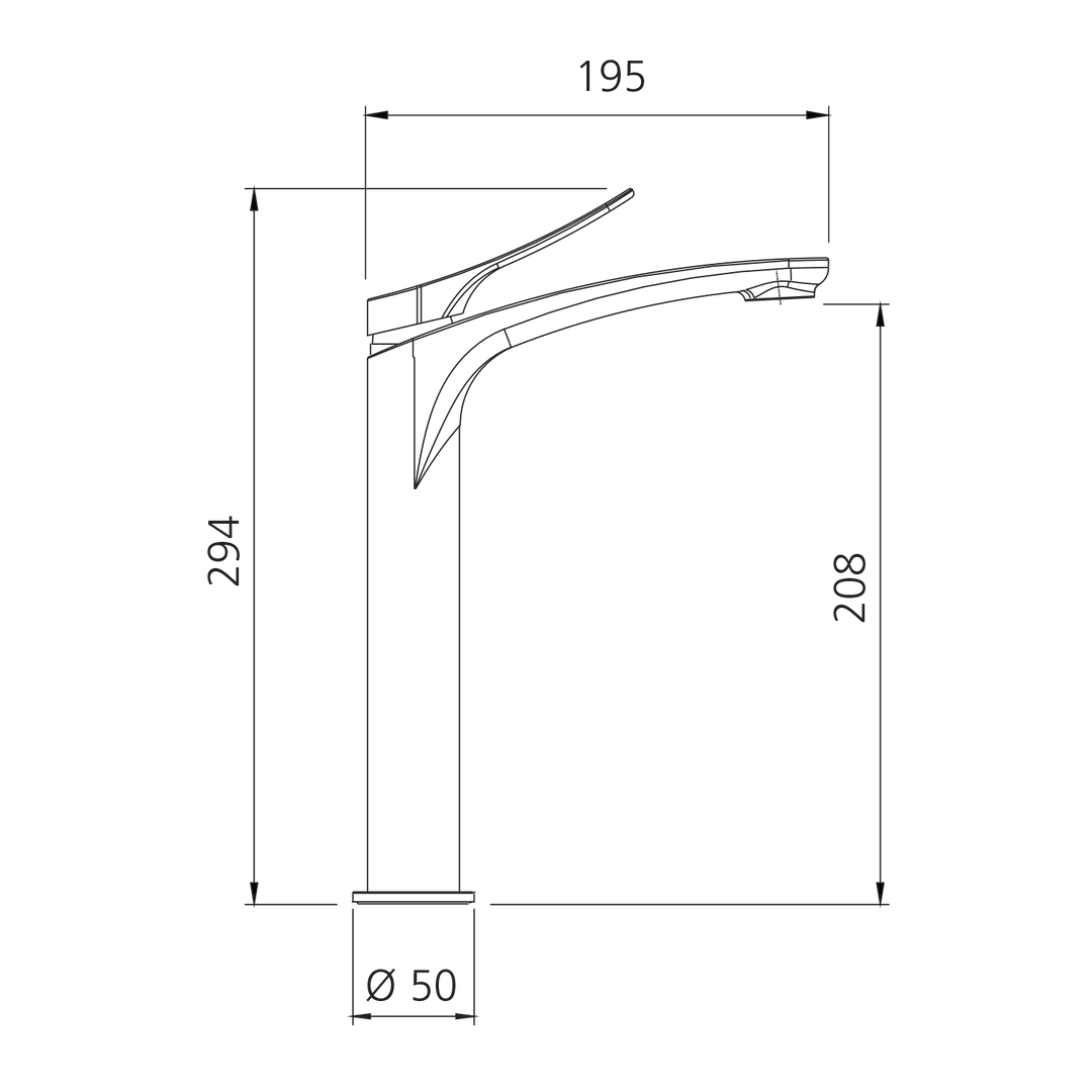 Verona Tower Basin Mixer Oliveri