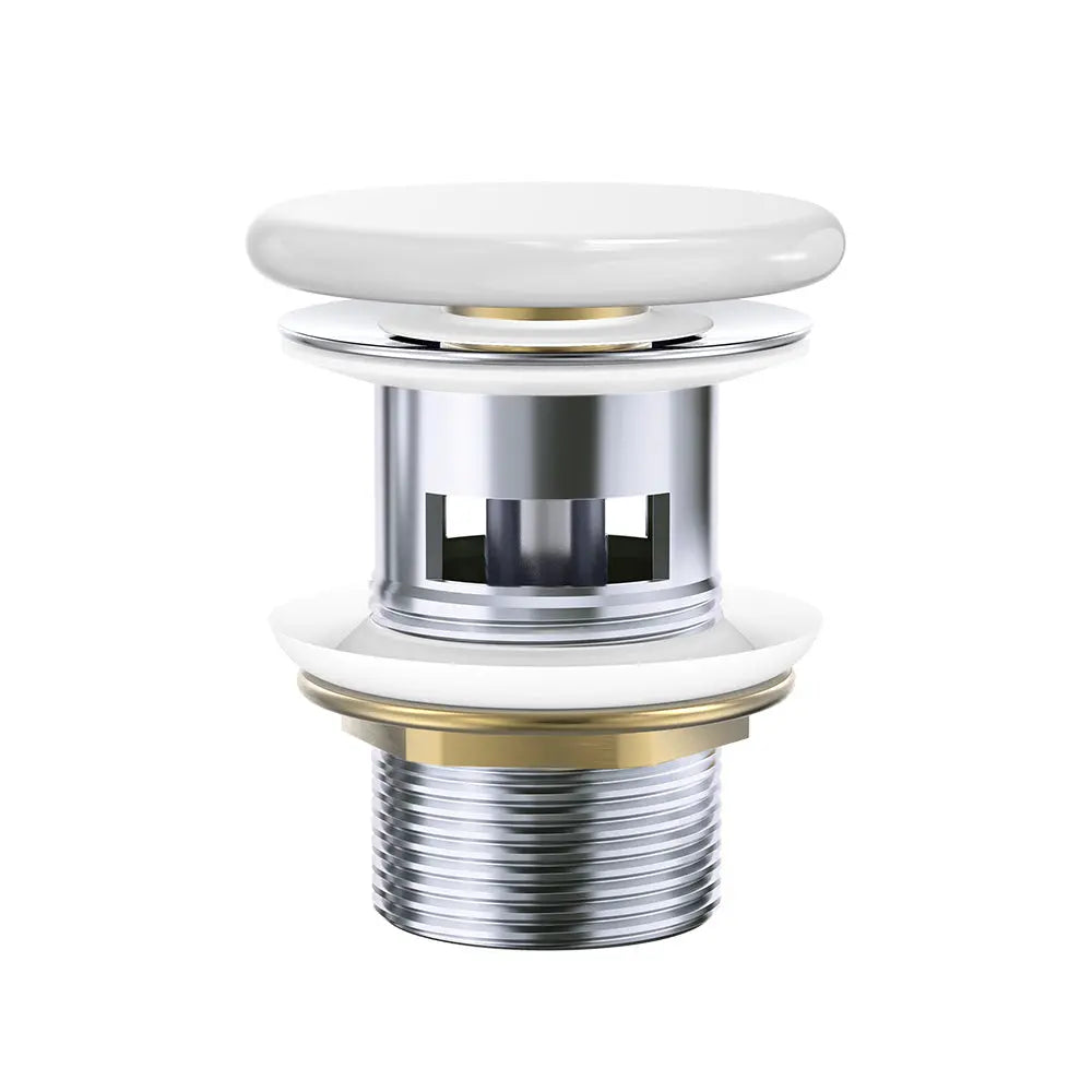 Pop-Up 32mm Overflow Basin Waste Flat Ceramic Cap, Various Finishes Fienza