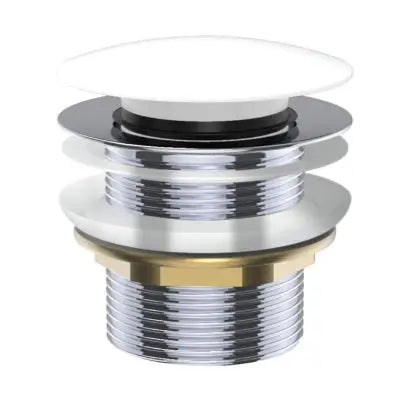 Universal Pull-Out/Pop-Up Brass Cap Bath Waste, Non-Overflow, Gloss White Fienza