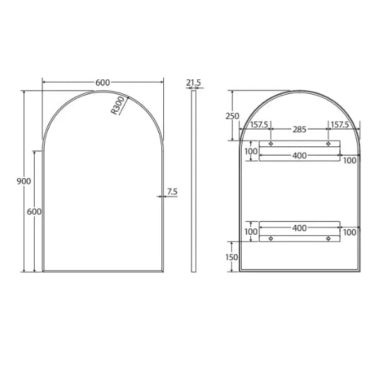 Arch Brushed Copper Framed Mirror Fienza