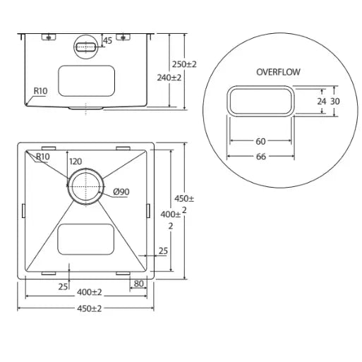 Hana 30L Laundry Sink with Overflow Fienza