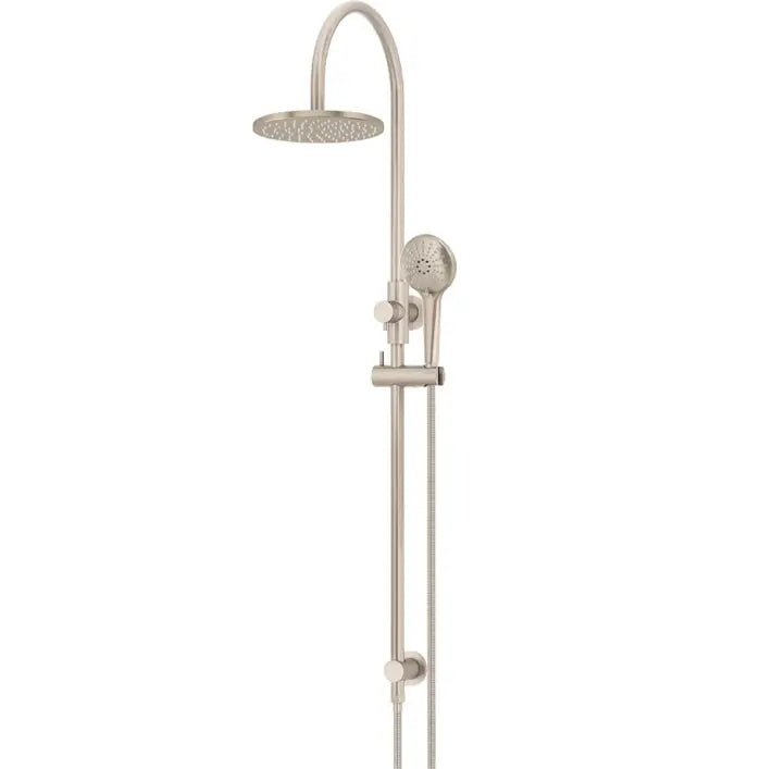 Round Gooseneck Shower Set with 200mm rose, Three-Function Hand Shower Meir