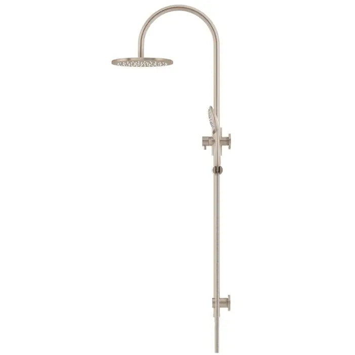 Round Gooseneck Shower Set with 200mm rose, Three-Function Hand Shower Meir