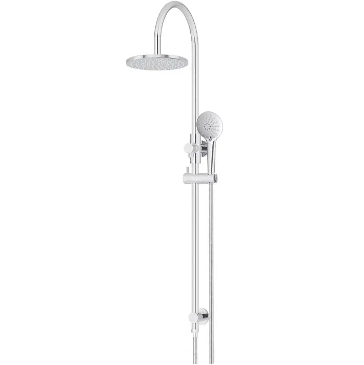 Round Gooseneck Shower Set with 200mm rose, Three-Function Hand Shower Meir