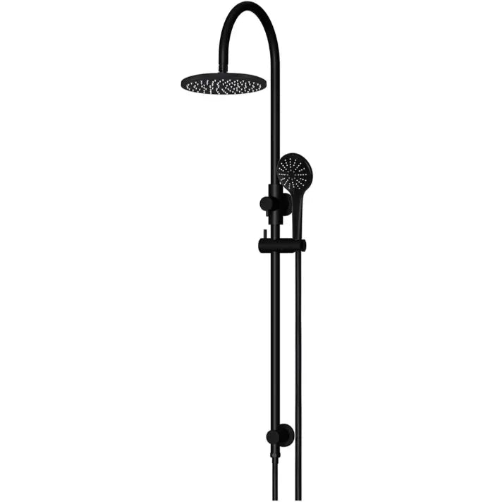 Round Gooseneck Shower Set with 200mm rose, Three-Function Hand Shower Meir