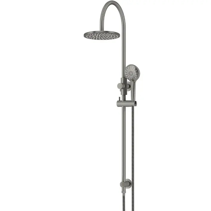 Round Gooseneck Shower Set with 200mm rose, Three-Function Hand Shower Meir