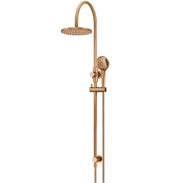Round Gooseneck Shower Set with 200mm rose, Three-Function Hand Shower Meir