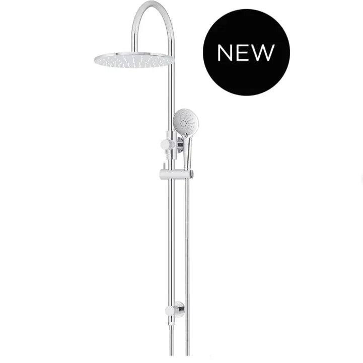 Round Gooseneck Shower Set with 300mm rose, Three-Function Hand Shower Meir