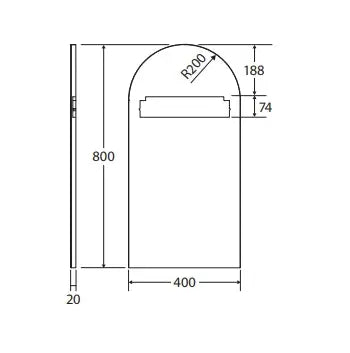 Marlowe Arch Mirror with Edge, 400 x 800mm Fienza