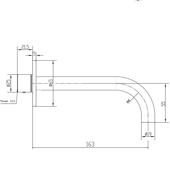 Two Left - Poco Basin Spout 165mm Chrome Abey