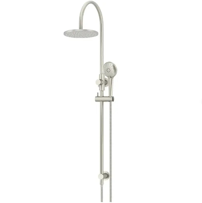 Round Gooseneck Shower Set with 200mm rose, Three-Function Hand Shower Meir